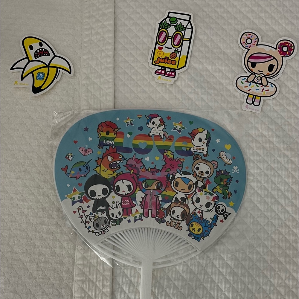 tokidoki fan and stickers